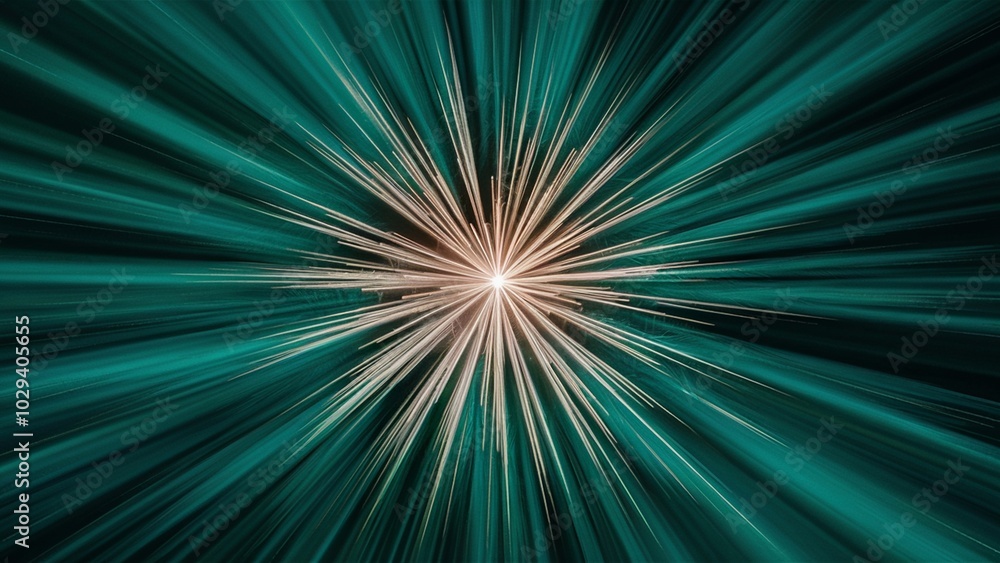Naklejka premium Dramatic Light Burst Against Deep Teal Background