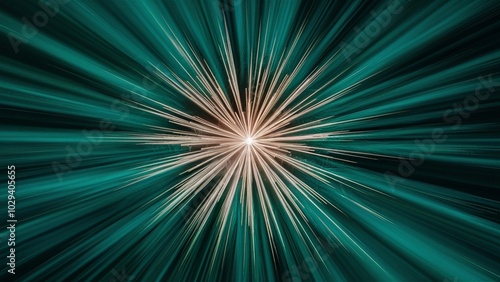 Dramatic Light Burst Against Deep Teal Background