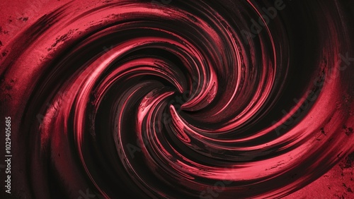 Dramatic Red and Black Swirling Patterns on Canvas