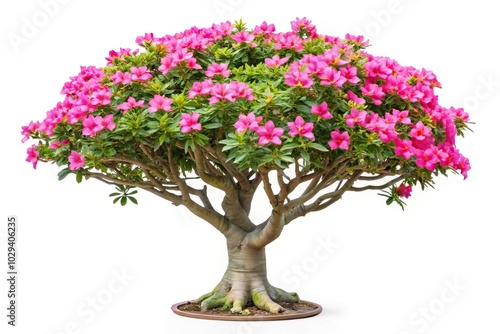 Pink Adenium obesum flowers on black background photo