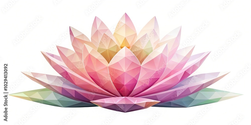 polygonal lotus flower with mosaic effect polygonal lotus flower with mosaic effect