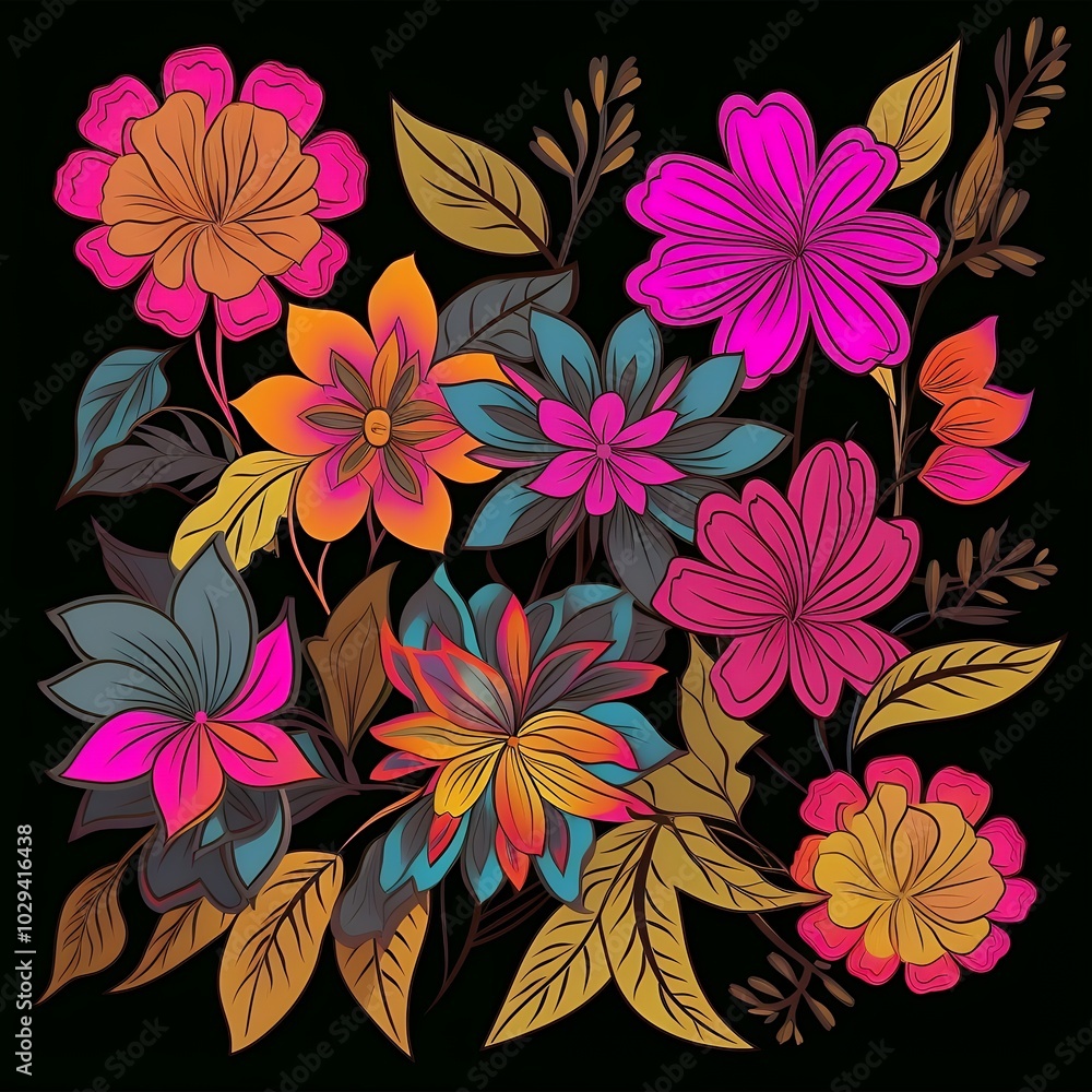 flower pattern illustration just outline, flower colors flower pattern illustration just outline, flower colors