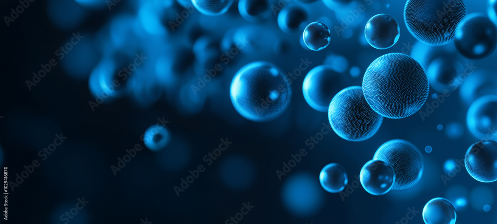 Abstract blue bubbles on a dark background Abstract blue bubbles on a dark background