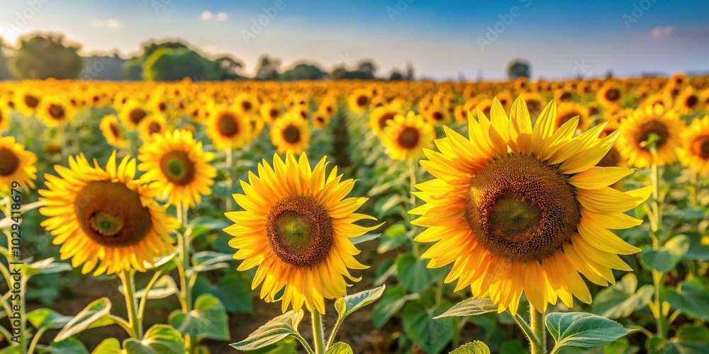 Fototapeta premium Real pressed sunflower on white background