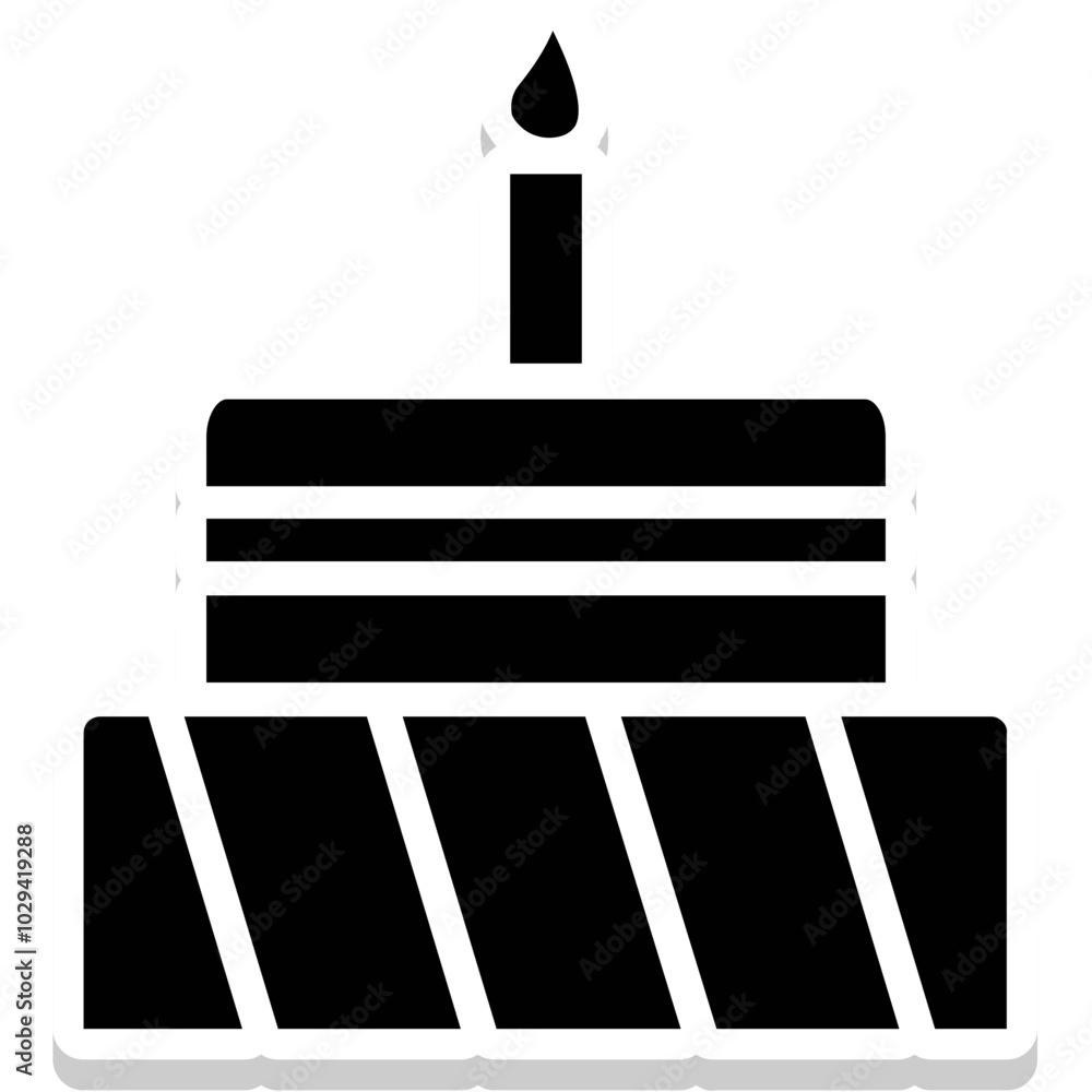 Obraz premium Cake vector icon in glyph style 