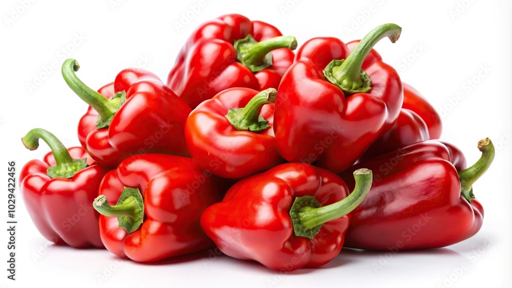 Red peppers isolated on white background with full depth of field Red peppers isolated on white background with full depth of field