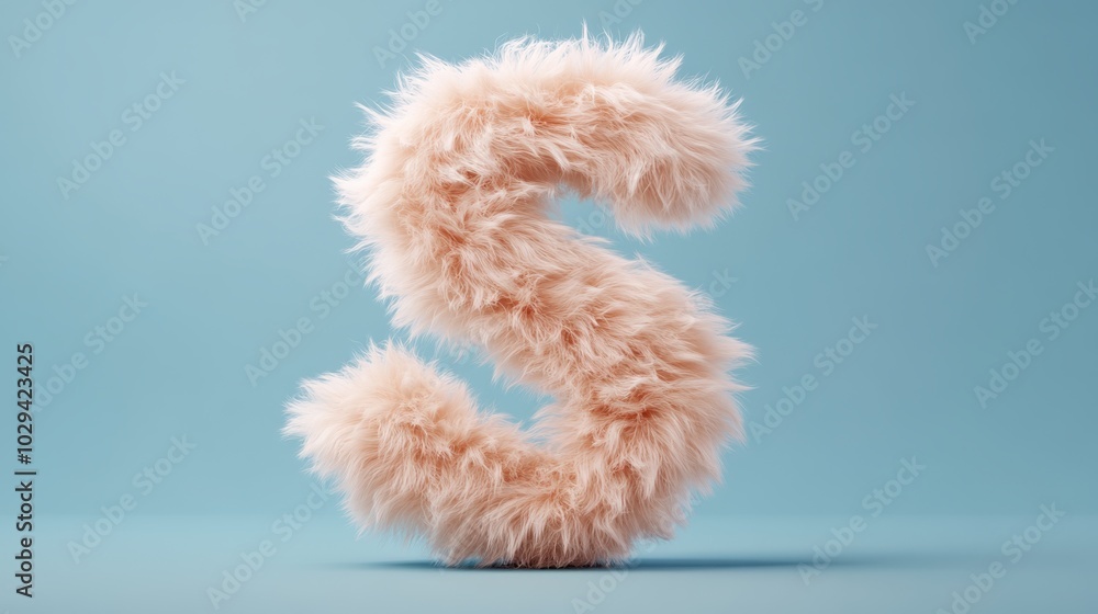A creatively designed pink letter S with a fluffy texture set against a pastel blue background, showcasing artistic expression and color harmony. A creatively designed pink letter S with a fluffy texture set against a pastel blue background, showcasing artistic expression and color harmony.