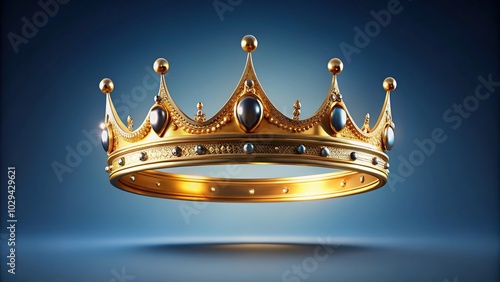 Regal golden crown against clear background exuding supremacy and majesty photo