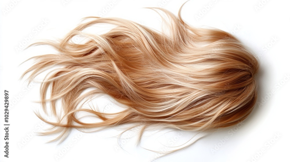 Blonde hair isolated on a white background as a wig Blonde hair isolated on a white background as a wig
