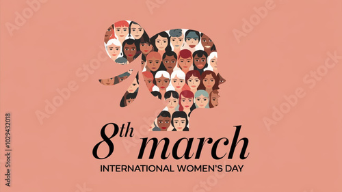 Colorful women's silhouettes for International Women's Day celebration