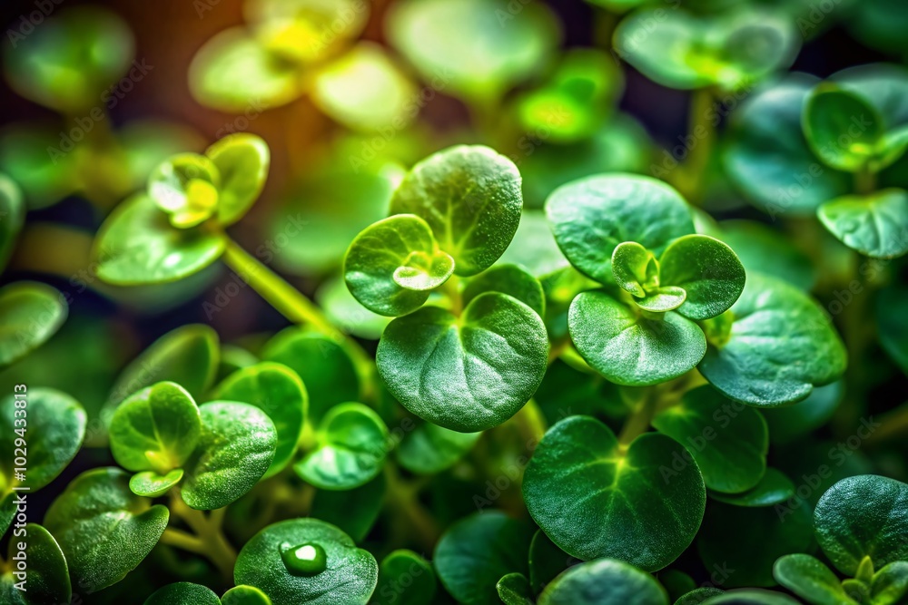 Low Light Photography of Isolated Brahmi Herb for Natural Health Remedies Low Light Photography of Isolated Brahmi Herb for Natural Health Remedies