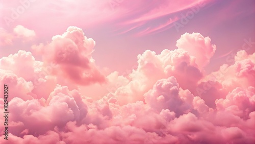 Romantic aesthetic background of pink clouds in the sky