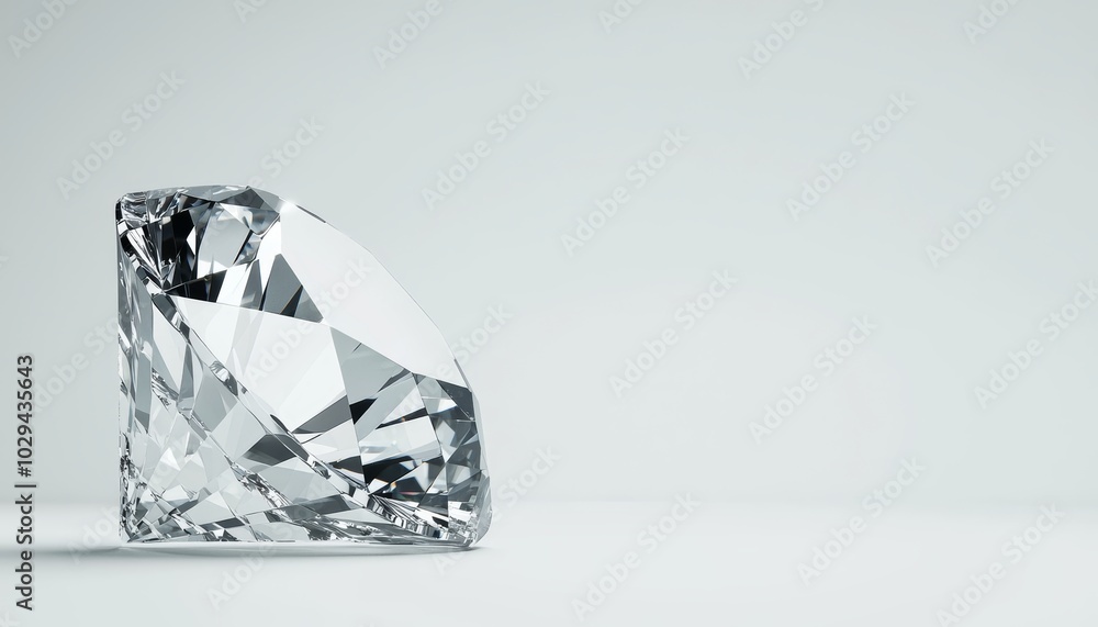 Precision-cut diamond showcasing sharp facets and intense sparkle, symbol of purity, wealth, and luxury, isolated against white Precision-cut diamond showcasing sharp facets and intense sparkle, symbol of purity, wealth, and luxury, isolated against white