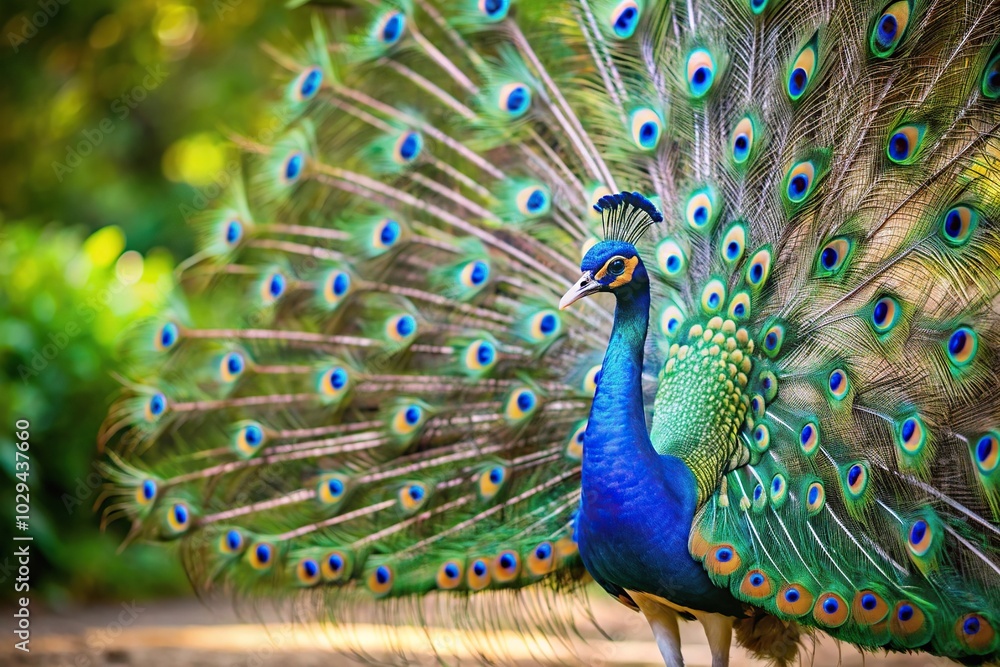Obraz premium Peacock performing courtship