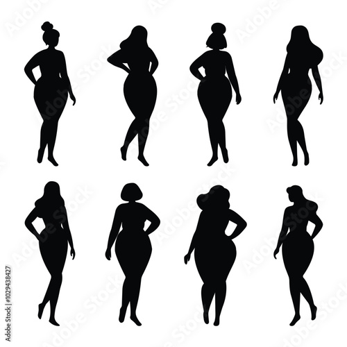 plus size girls silhouettes set