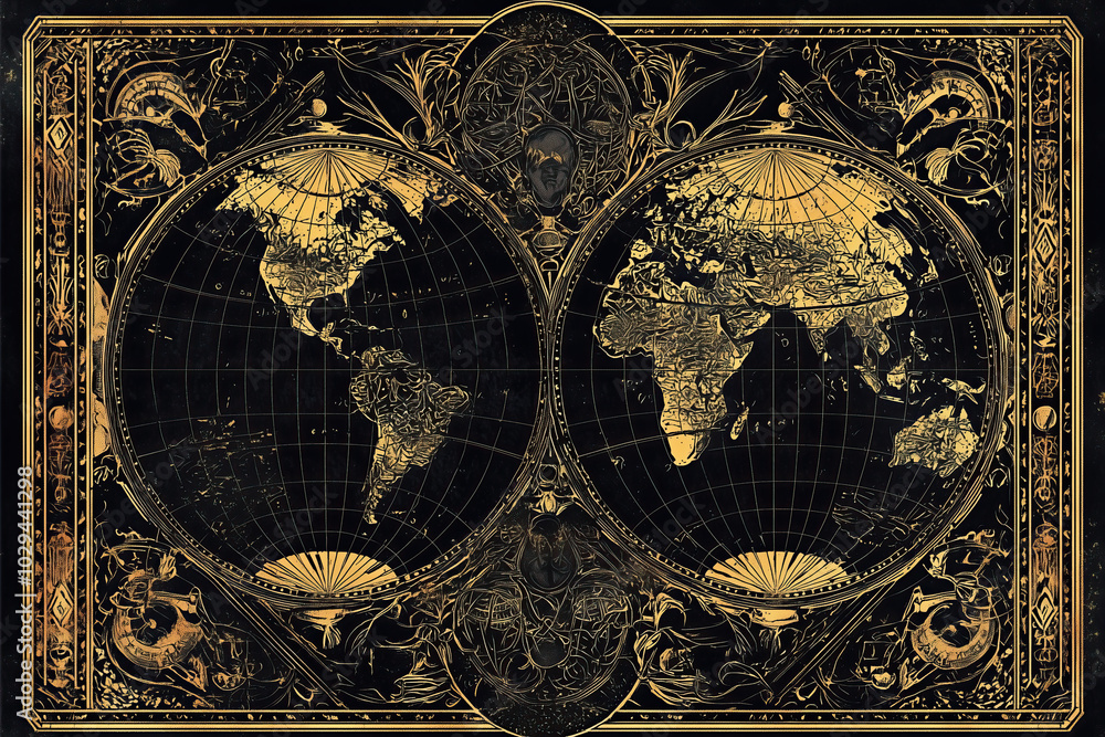 Naklejka premium World map
