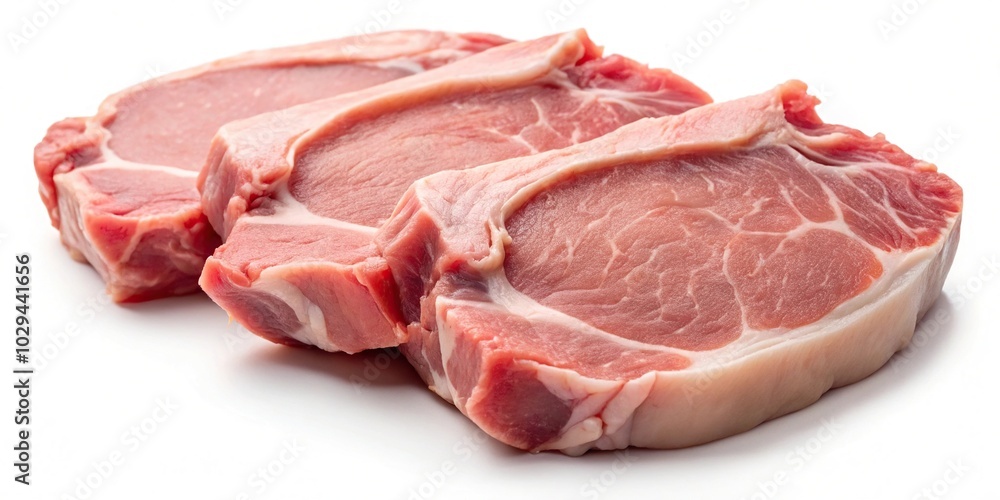 raw pork chops isolated on white background raw pork chops isolated on white background