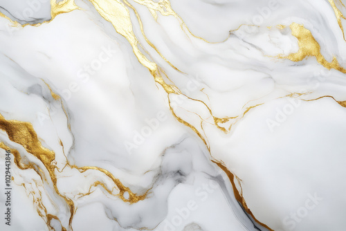 abstract seamless background, texture of artificial white marble stone with golden veins, fashionable marbled wallpaper