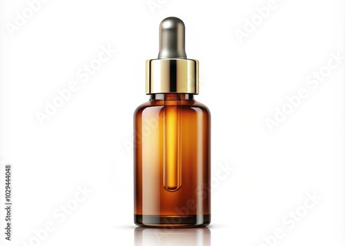 Vector Illustration of Amber Glass Dropper Bottle with BHA Face Serum for Acne Treatment, Isolated on White Background - Beta Hydroxy Acid Solution photo