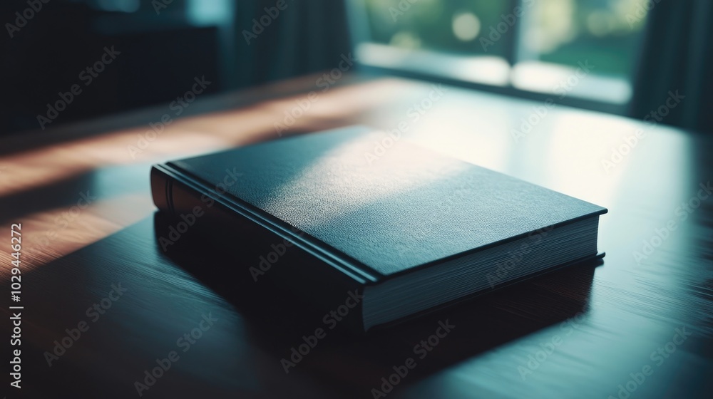 A simple book mockup on a modern table with soft natural light from the side. A simple book mockup on a modern table with soft natural light from the side.