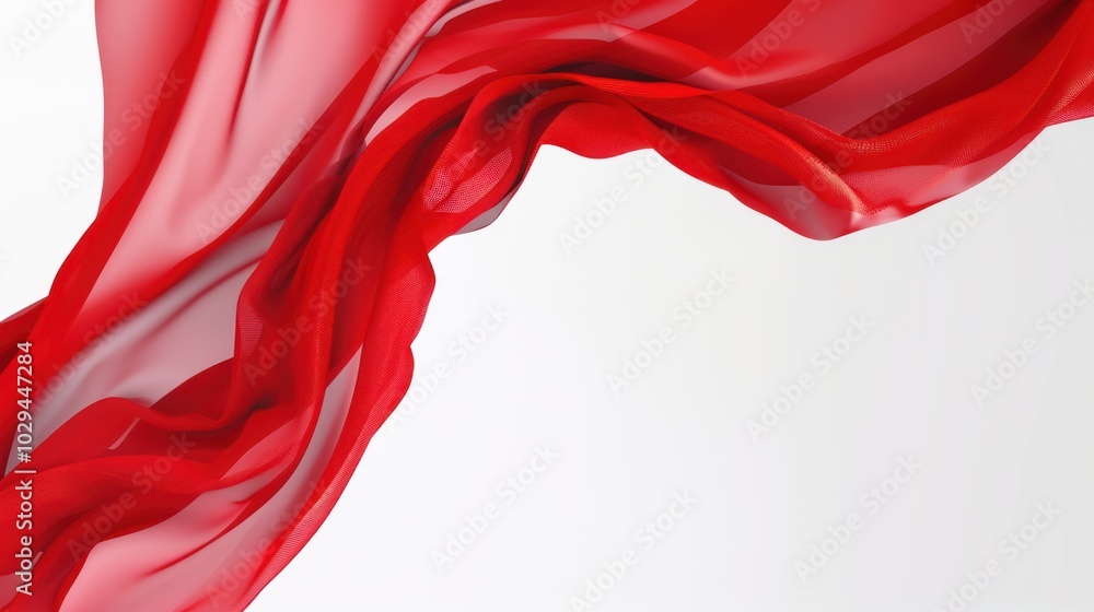 Red Fabric Draped in Abstract Form Red Fabric Draped in Abstract Form
