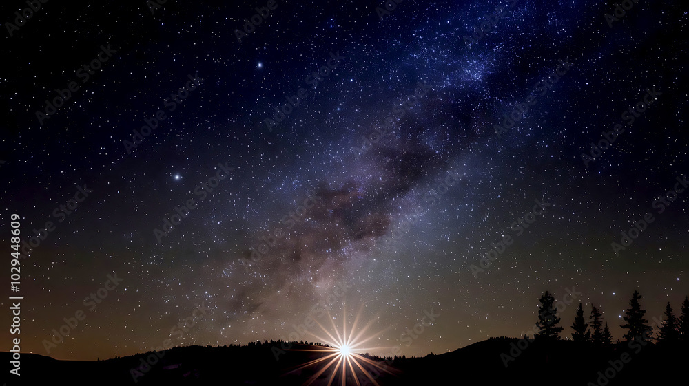 A Star in the Night Sky Radiant Light Piercing Through the Darkness, a Celestial Beacon A Star in the Night Sky Radiant Light Piercing Through the Darkness, a Celestial Beacon