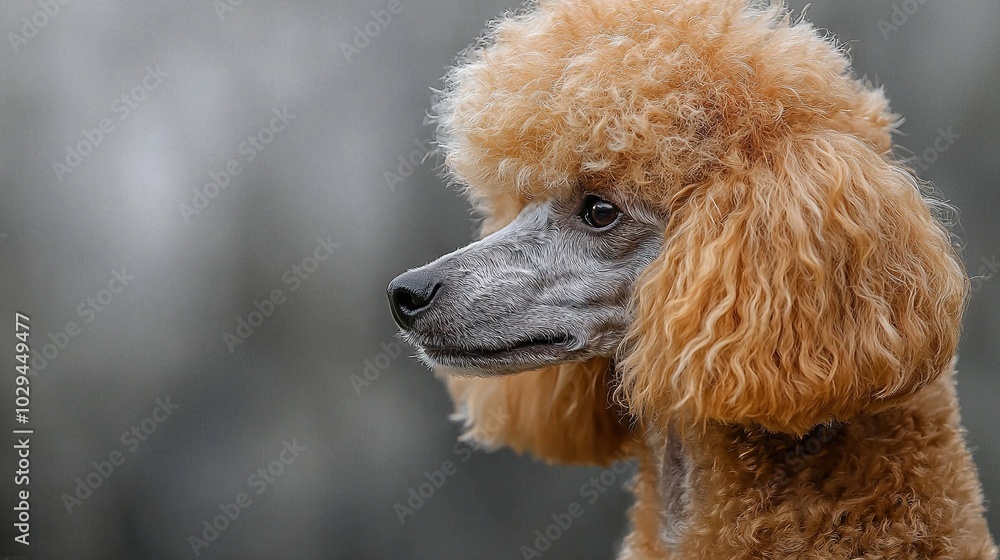 A close-up of a poodle's face with a blurred tree background in the foreground is an image optimization A close-up of a poodle's face with a blurred tree background in the foreground is an image optimization