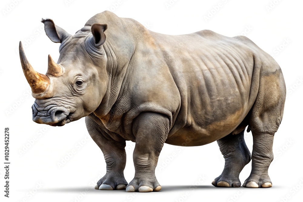Silhouette of rhino isolated on white background with clipping path Silhouette of rhino isolated on white background with clipping path