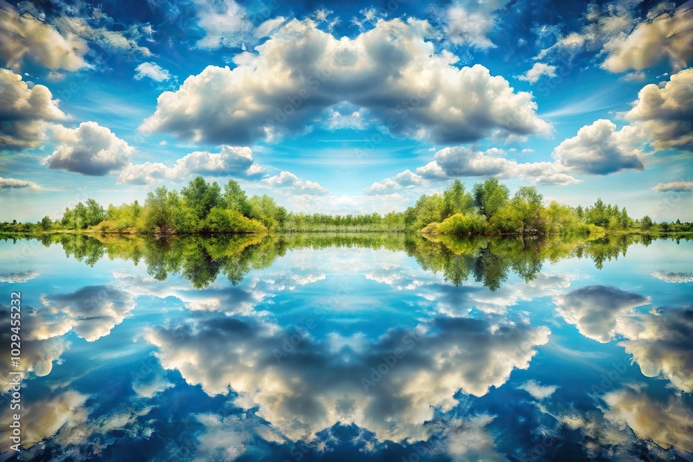 Sky retouching in symmetrical nature landscapes Sky retouching in symmetrical nature landscapes