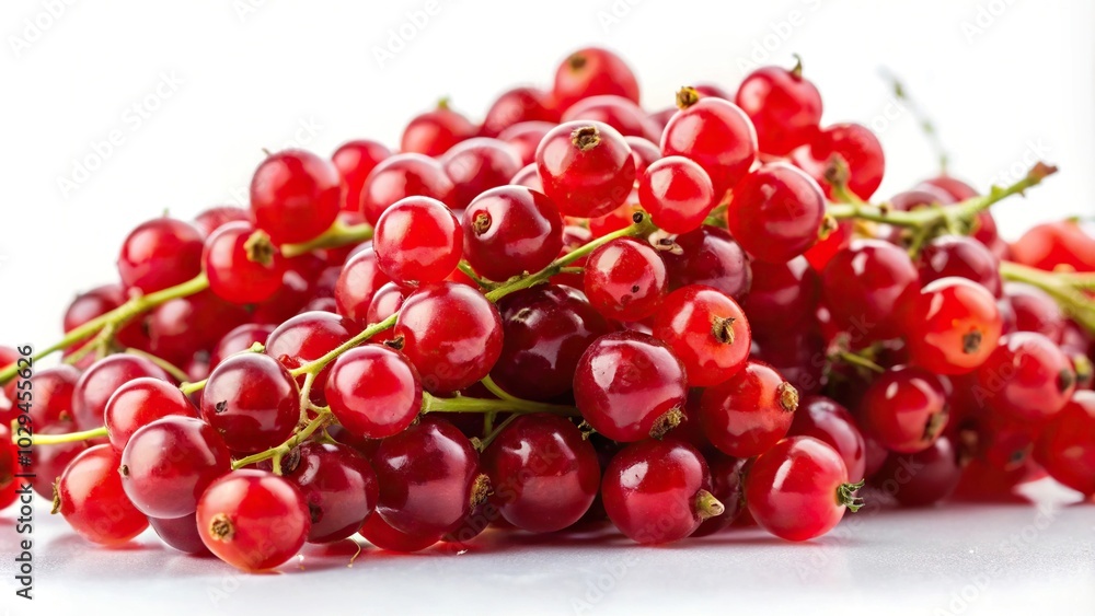 Red currants on white background Red currants on white background