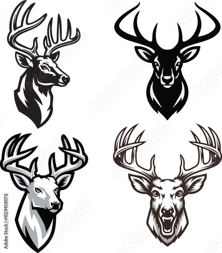 deer head logo vector illustration