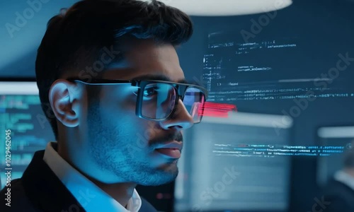 businessman looking through binoculars