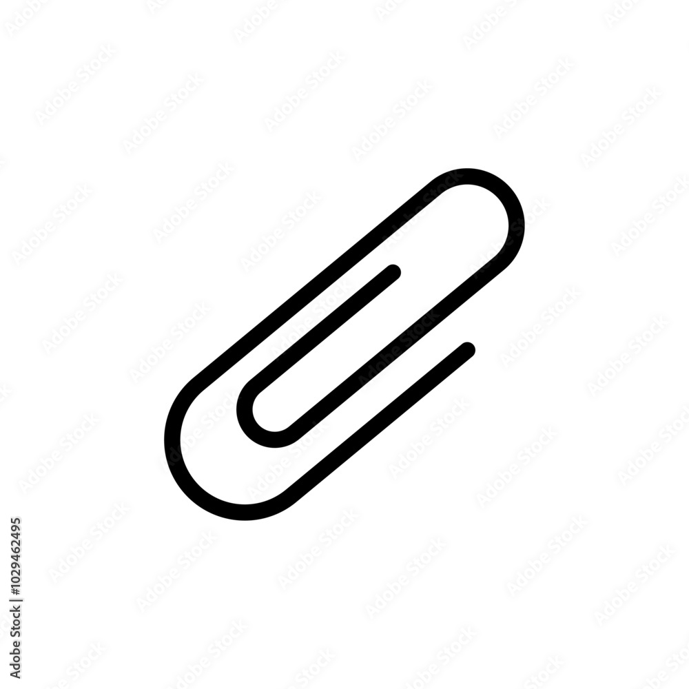 Attachment clip icon Thin line art isolated Attachment clip icon Thin line art isolated