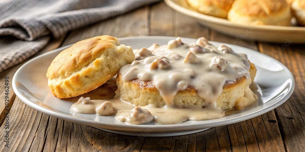 custom made wallpaper toronto digitalSouthern style plate with biscuits and gravy reflected in mirror