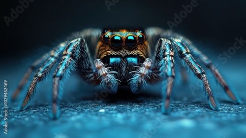 Wallpaper Mural A close-up portrait of a jumping spider with large, prominent eyes, facing the camera. Torontodigital.ca