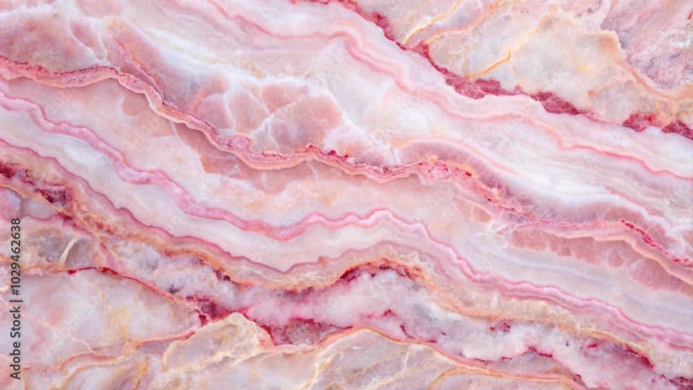 Pink Opal marble surface with abstract patterns and variations in hue Pink Opal marble surface with abstract patterns and variations in hue