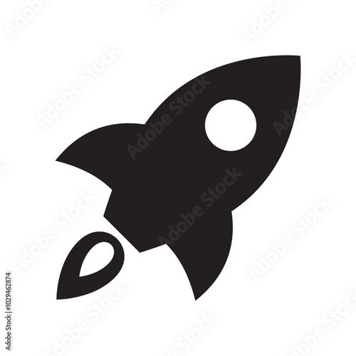 Rocket icon. Flying rocket icon. Rocket launch icon. 