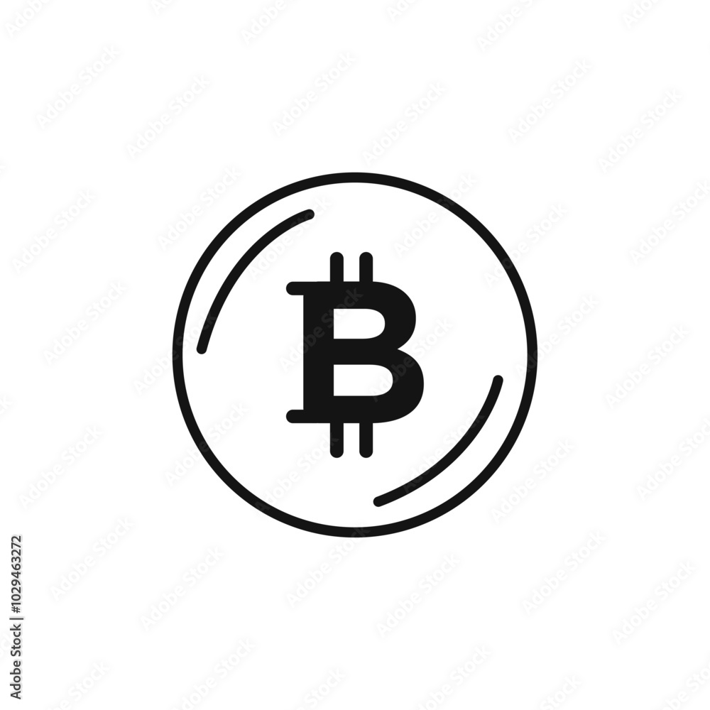 Bitcoin Icon Thin line art isolated Bitcoin Icon Thin line art isolated