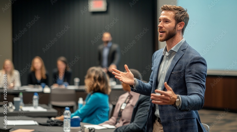Obraz premium Engaging Interactive Business Workshop Session