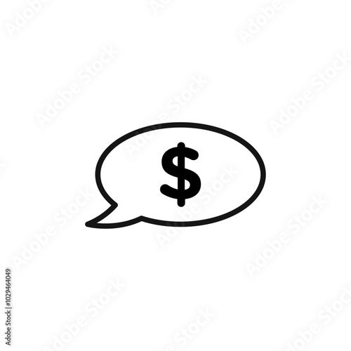 Comment dollar icon Thin line art isolated