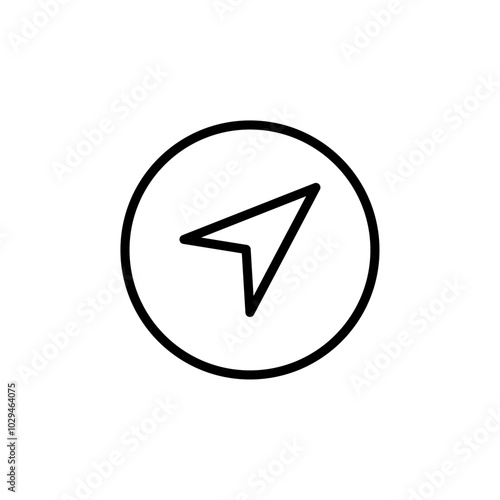 Compass Icon Thin line art isolated