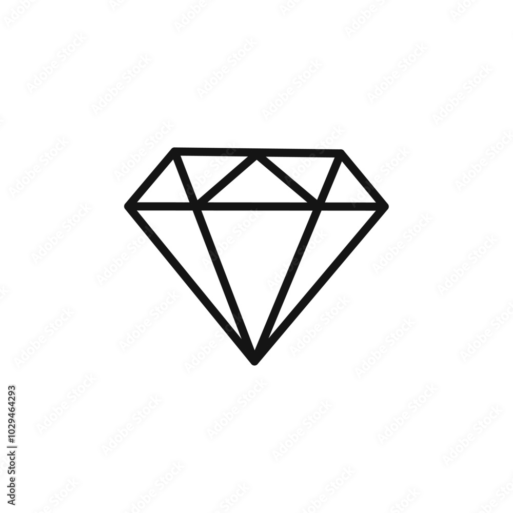Diamond icon Thin line art isolated Diamond icon Thin line art isolated