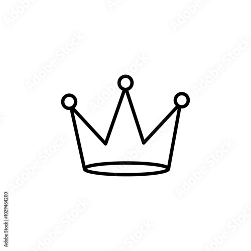 Crown icon Thin line art isolated