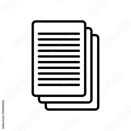 Documents icon Thin line art isolated