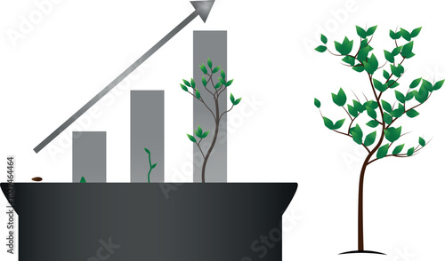 progress growth, growth concept, plant and business