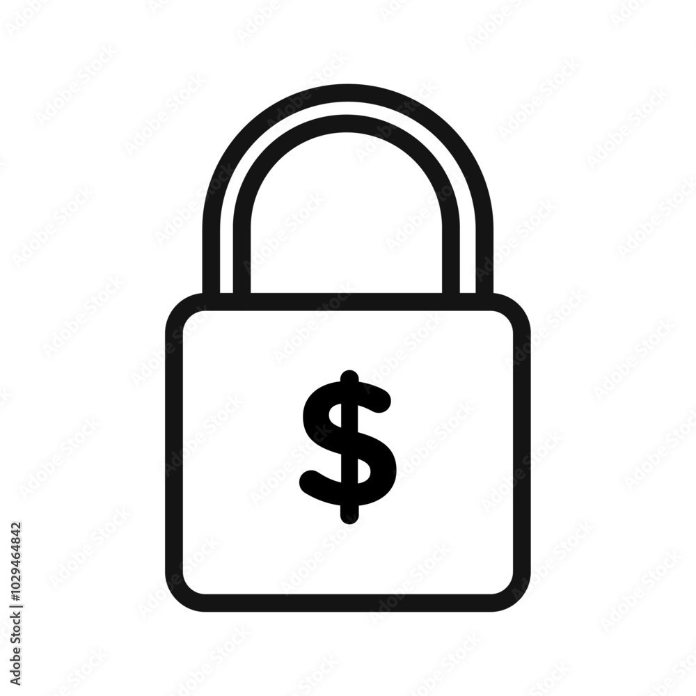 Fixed price icon Thin line art isolated Fixed price icon Thin line art isolated