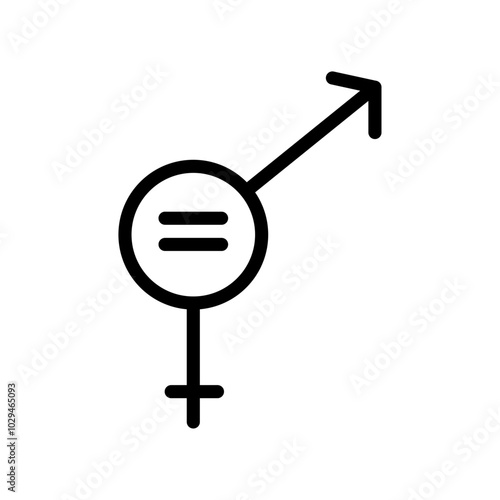 Gender equality icon Thin line art isolated