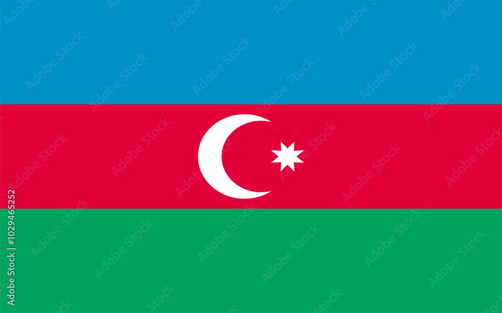National flag of Azerbaijan. Azerbaijan country flag banner vector illustration National flag of Azerbaijan. Azerbaijan country flag banner vector illustration