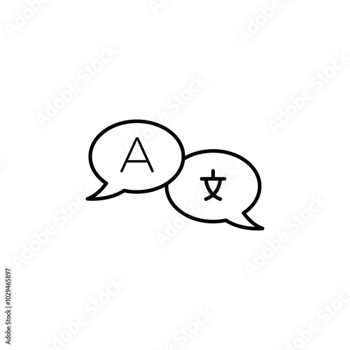 Language icon Thin line art isolated