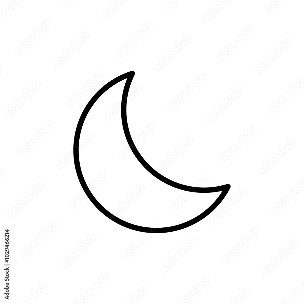 Moon icon Thin line art isolated Moon icon Thin line art isolated